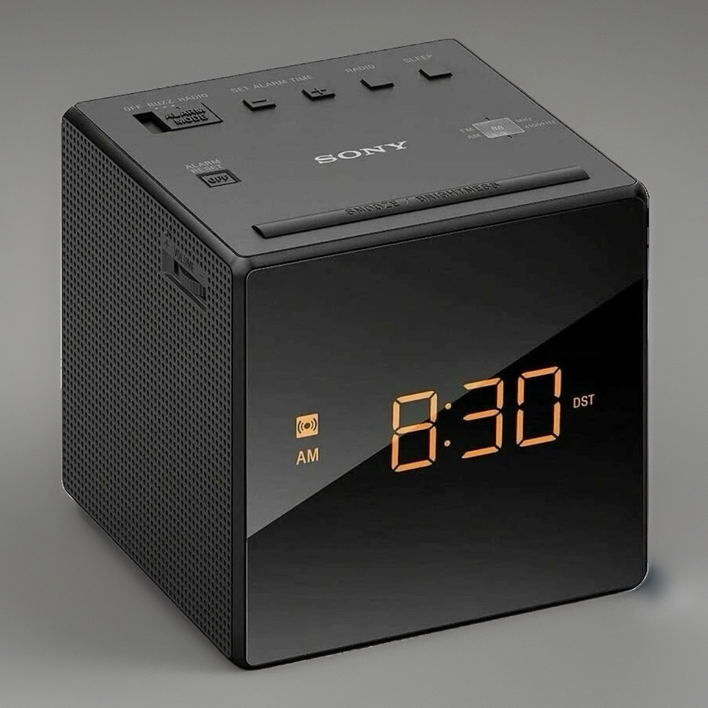 Sony Model ICF-C1 Black Alarm Clock Digital Radio LCD AM/FM- TESTED & WORKING